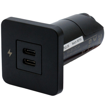 GNIAZDO ŚCIENNE USB-C CZARNE