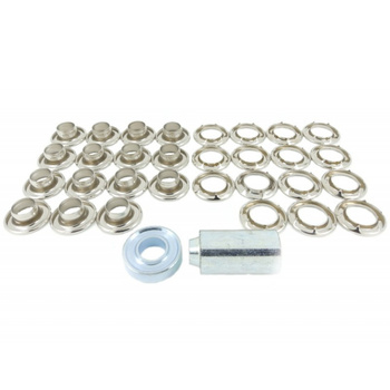 ZESTAW GROMMET 11,9mm, MOSIĄDZ NIKLOWANY 15 szt. + ZABIJAK