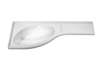 UMYWALKA DO JACHTU ,ŁODZI. BIAŁA NAROŻNA POLISTYREN 840X375MM PRAWA