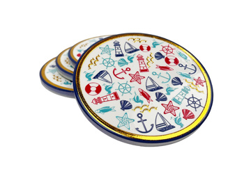 Podkładka pod kubek mix kolorów fi 10 cm-set 4 sztuki