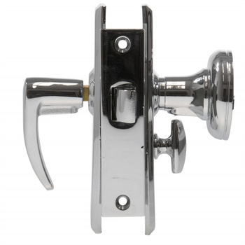 ZAMEK DRZWIOWY Z WKŁADKĄ - BLOKADA - CHROMOWANY