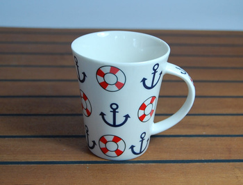 KUBEK CERAMICZNY KOTWICA-STER BIAŁY