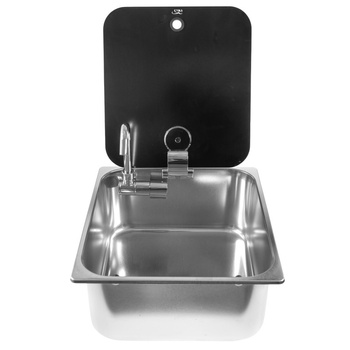 ZLEW PROSTOKĄTNY 350/320/180 Z KRANEM I POKRYWĄ