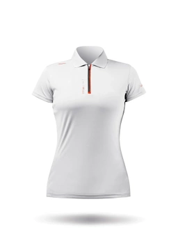 KOSZULKA DAMSKA ZHIK POLO UPF50+ UVActive™ ZIP SPORTS ATP-0085-W   BIAŁA