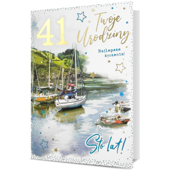 KARNET OKOLICZNOŚCIOWY TWOJE URODZINY JACHT WIEK DO WYBORU