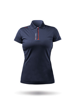 KOSZULKA DAMSKA ZHIK POLO UPF50+ UVActive™ ZIP SPORTS ATP-0085-W  GRANATOWA