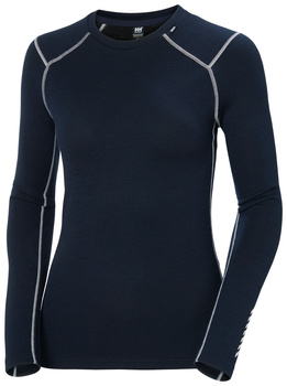 BIELIZNA DAMSKA HELLY HASNEN KOSZULKA W LIFA MERINO MIDWEIGHT CREW NAVY