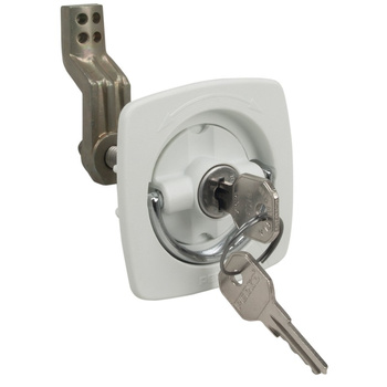 ZAMEK KLAPY, PODNOŚNIK DENNY, BIAŁY 63x30MM