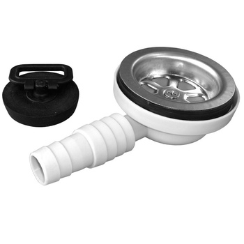 ODPŁYW UMYWALKI KĄTOWY 90DEG D20-25MM Z SITKIEM I KORKIEM OEM