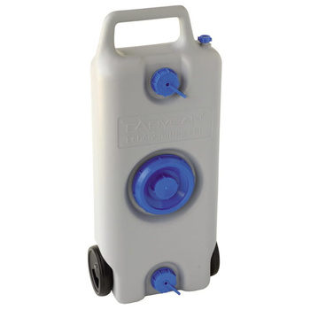 ZBIORNIK WODY SZAREJ DO KEMPINGU NA KOŁACH 35 L