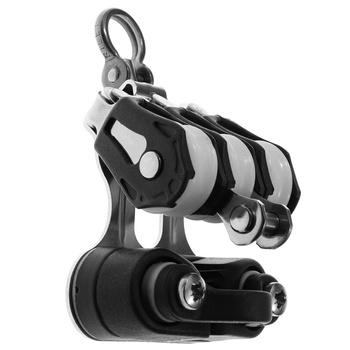 BLOCZEK POTRÓJNY Z KRĘTLIKIEM, KNAGĄ I ZACZEPEM - ROZMIAR 0 - LINA 5MM (W)